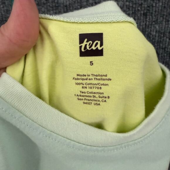 Tea Collection Sleeveless Jersey Knit Midi Dress Girls 5 Ombre Palm Tree Cotton - Picture 7 of 9